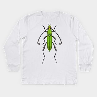 Green beetle Kids Long Sleeve T-Shirt